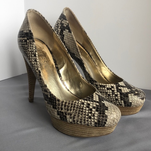Guess Shoes - Guess Snake Skin Print High Heel Shoes Womens Size 7.5